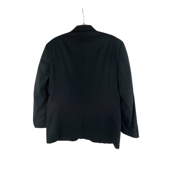 Chaps Men's 100% Wool Blazer Jacket 42R Black Two Button Business Career Neutral - Picture 2 of 9
